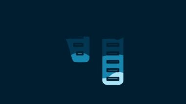 White Car gas and brake pedals icon isolated on blue background. 4K Video motion graphic animation.
