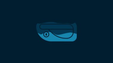 White Car door handle icon isolated on blue background. 4K Video motion graphic animation.