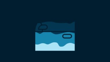White Car door icon isolated on blue background. 4K Video motion graphic animation.