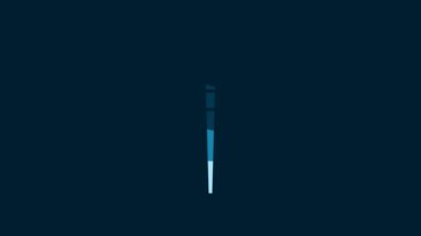 White Makeup brush icon isolated on blue background. 4K Video motion graphic animation.