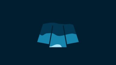 White Skirt icon isolated on blue background. 4K Video motion graphic animation.