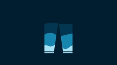 White Pants icon isolated on blue background. 4K Video motion graphic animation.