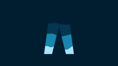 White Pants icon isolated on blue background. 4K Video motion graphic animation.