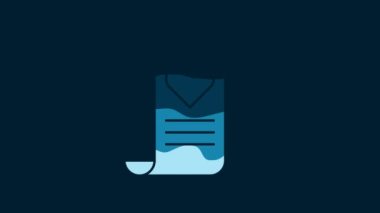 White Envelope with Valentine heart icon isolated on blue background. Message love. Letter love and romance. 4K Video motion graphic animation.