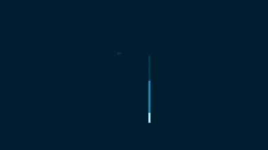 White Medieval axe icon isolated on blue background. Battle axe, executioner axe. Medieval weapon. 4K Video motion graphic animation.