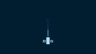 White Torch flame icon isolated on blue background. Symbol fire hot, flame power, flaming and heat. 4K Video motion graphic animation.