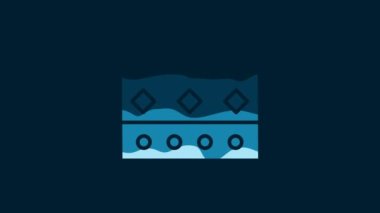 White King crown icon isolated on blue background. 4K Video motion graphic animation.