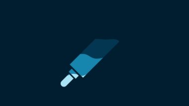 White Rolling pin icon isolated on blue background. 4K Video motion graphic animation.