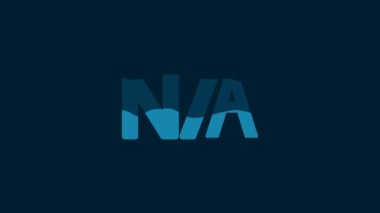 White Not applicable icon isolated on blue background. 4K Video motion graphic animation.