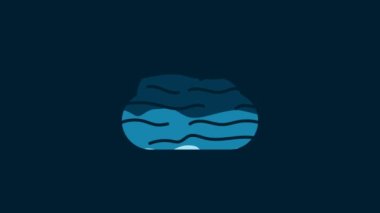 White Fog and cloud icon isolated on blue background. 4K Video motion graphic animation.