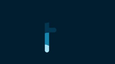 White Fahrenheit icon isolated on blue background. 4K Video motion graphic animation.