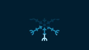 White Snowflake icon isolated on blue background. 4K Video motion graphic animation.
