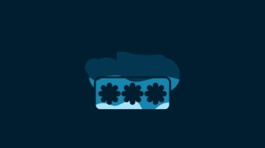 White Password protection and safety access icon isolated on blue background. Security, safety, protection, privacy concept. 4K Video motion graphic animation.