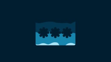 White Password protection and safety access icon isolated on blue background. Security, safety, protection, privacy concept. 4K Video motion graphic animation.