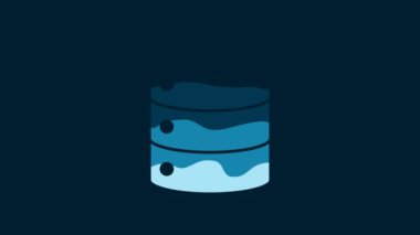 White Server, Data, Web Hosting icon isolated on blue background. 4K Video motion graphic animation.