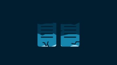 White The commandments icon isolated on blue background. Gods law concept. 4K Video motion graphic animation.