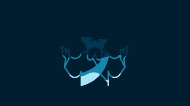 White Jesus Christ icon isolated on blue background. 4K Video motion graphic animation.