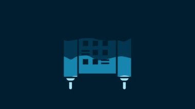 White Decree, paper, parchment, scroll icon icon isolated on blue background. Chinese scroll. 4K Video motion graphic animation.