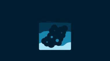 White Plastic bag of medicinal cannabis icon isolated on blue background. Health danger. 4K Video motion graphic animation.