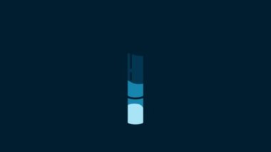 White Marijuana joint, spliff icon isolated on blue background. Cigarette with drug, marijuana cigarette rolled. 4K Video motion graphic animation.