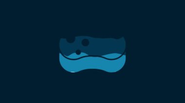White Sponge icon isolated on blue background. Wisp of bast for washing dishes. Cleaning service concept. 4K Video motion graphic animation.