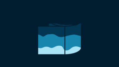 White Toilet paper roll icon isolated on blue background. 4K Video motion graphic animation.