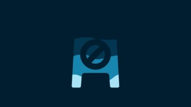 White Wet floor and cleaning in progress icon isolated on blue background. Cleaning service concept. 4K Video motion graphic animation.