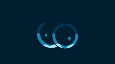 White Washing dishes icon isolated on blue background. Cleaning dishes icon. Dishwasher sign. Clean tableware sign. 4K Video motion graphic animation.