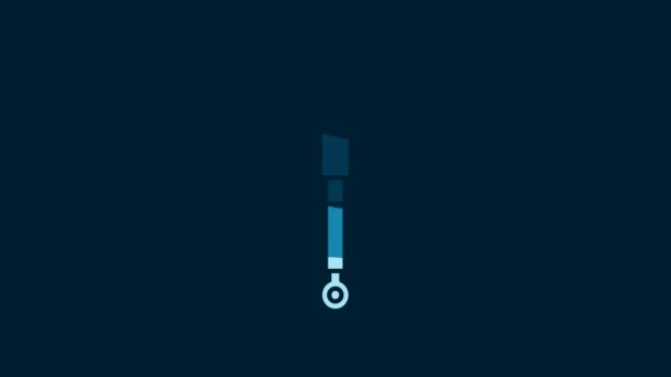 White Shock Absorber Icon Isolated Blue Background Video Motion Graphic — Stockvideo