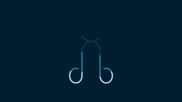 White Eyelash Curler Icon Isolated Blue Background Makeup Tool Sign — Stock videók