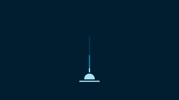 Ікона Білої Лампи Ізольована Синьому Фоні Відеографічна Анімація — стокове відео
