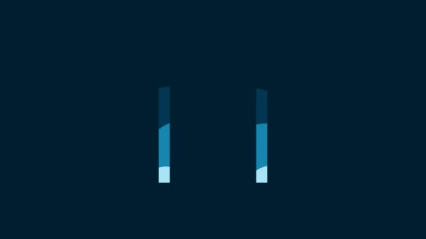 白色木制桌子图标孤立在蓝色背景上 4K视频运动图形动画 — 图库视频影像
