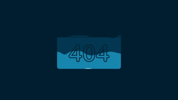 White Page 404 Error Icon Isolated Blue Background Template Reports — Video