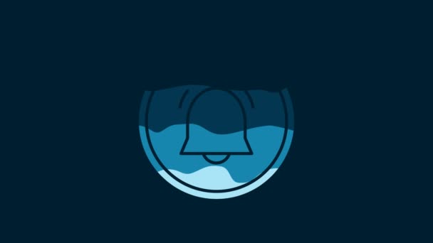 Кнопка Білого Кола Ікона Повідомлення Про Чат Ізольовані Синьому Фоні — стокове відео