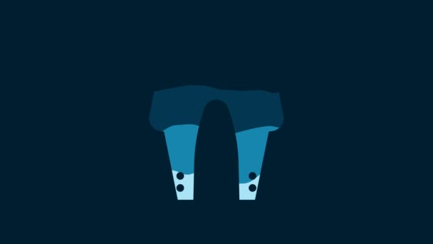 White Pants Icon Isolated Blue Background Video Motion Graphic Animation — Stockvideo