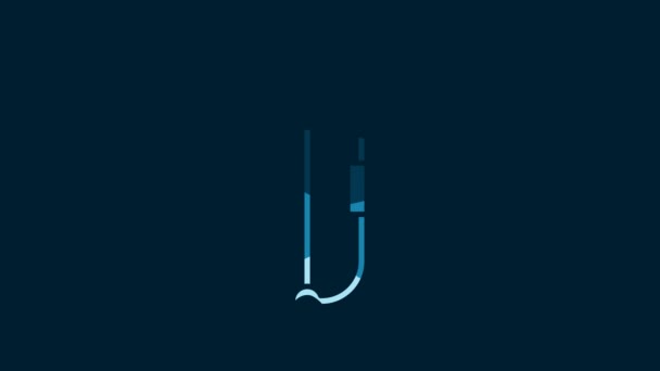 White Medieval Bow Icon Isolated Blue Background Medieval Weapon Video — 비디오