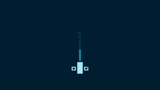 White Torch Flame Icon Isolated Blue Background Symbol Fire Hot — Video