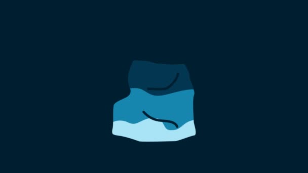 白色垃圾袋图标孤立在蓝色背景 4K视频运动图形动画 — 图库视频影像