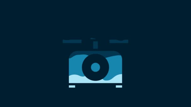 Белый Телефон Значок Изолирован Синем Фоне Стационарный Телефон Видеографическая Анимация — стоковое видео