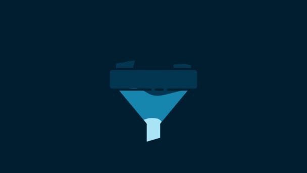 White Sales Funnel Arrows Marketing Startup Business Icon Isolated Blue — Stockvideo