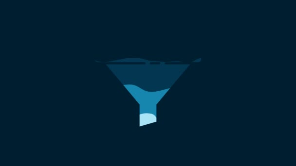 White Sales Funnel Arrows Marketing Startup Business Icon Isolated Blue — Stockvideo