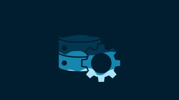 White Server Gear Icon Isolated Blue Background Adjusting App Service — Stock videók