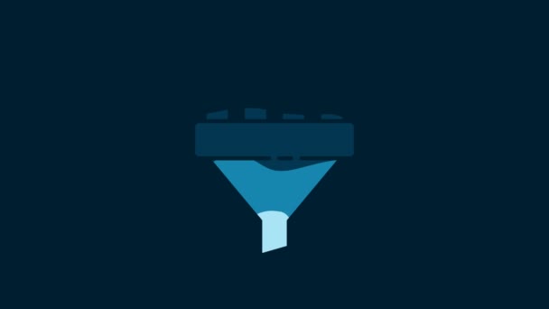 White Sales Funnel Chart Marketing Startup Business Icon Isolated Blue — Vídeo de Stock