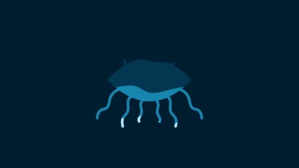 White Pastafarianism Icon Isolated Blue Background Video Motion Graphic Animation — Wideo stockowe