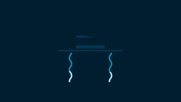 White Orthodox Jewish Hat Sidelocks Icon Isolated Blue Background Jewish — Vídeo de stock