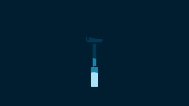 White Marshmallow Stick Icon Isolated Blue Background Video Motion Graphic — Video Stock