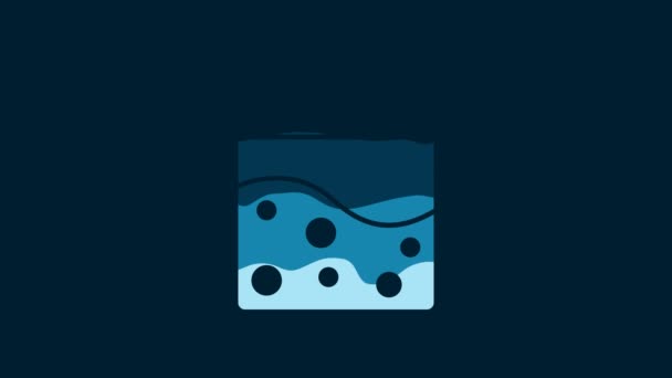 Білий Поліетиленовий Пакет Лікувальної Піктограми Канабісу Ізольований Синьому Фоні Небезпека — стокове відео