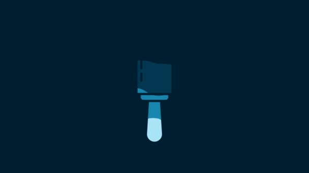 White Adhesive Roller Cleaning Clothes Icon Isolated Blue Background Getting — Wideo stockowe