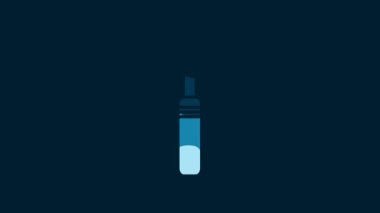 White Medical otoscope tool icon isolated on blue background. Medical instrument. 4K Video motion graphic animation.