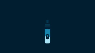 White Electric toothbrush icon isolated on blue background. Medical instrument. 4K Video motion graphic animation.